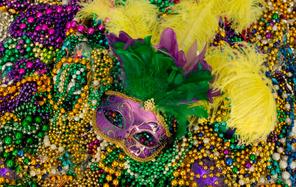  Mardi Gras Ball Ornaments Purple Green Yellow Carnival