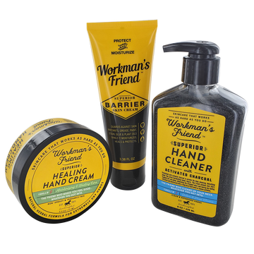 Ultimate Hand Care Bundle- 3.38 oz Barrier Skin Cream, Healing Hand Cream, Hand Cleaner.