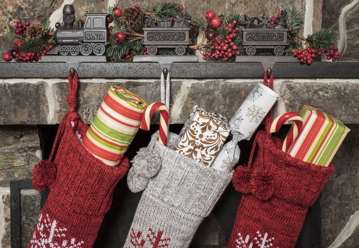 holiday gifts stuffed in stockings