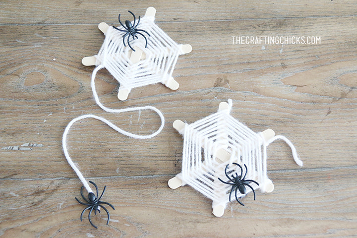 Popsicle Stick Spiderwebs - Somewhat Simple