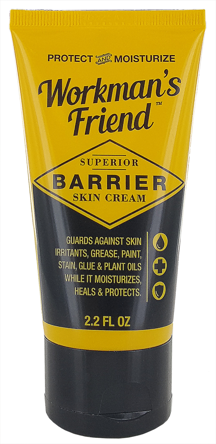Workman’s Friend Barrier Skin Cream effectively hydrates and moisturizes damaged skin while offering superior hand skin barrier protection from exposure to grease, chemicals, grime, glue, dirt, paint and plant oils.